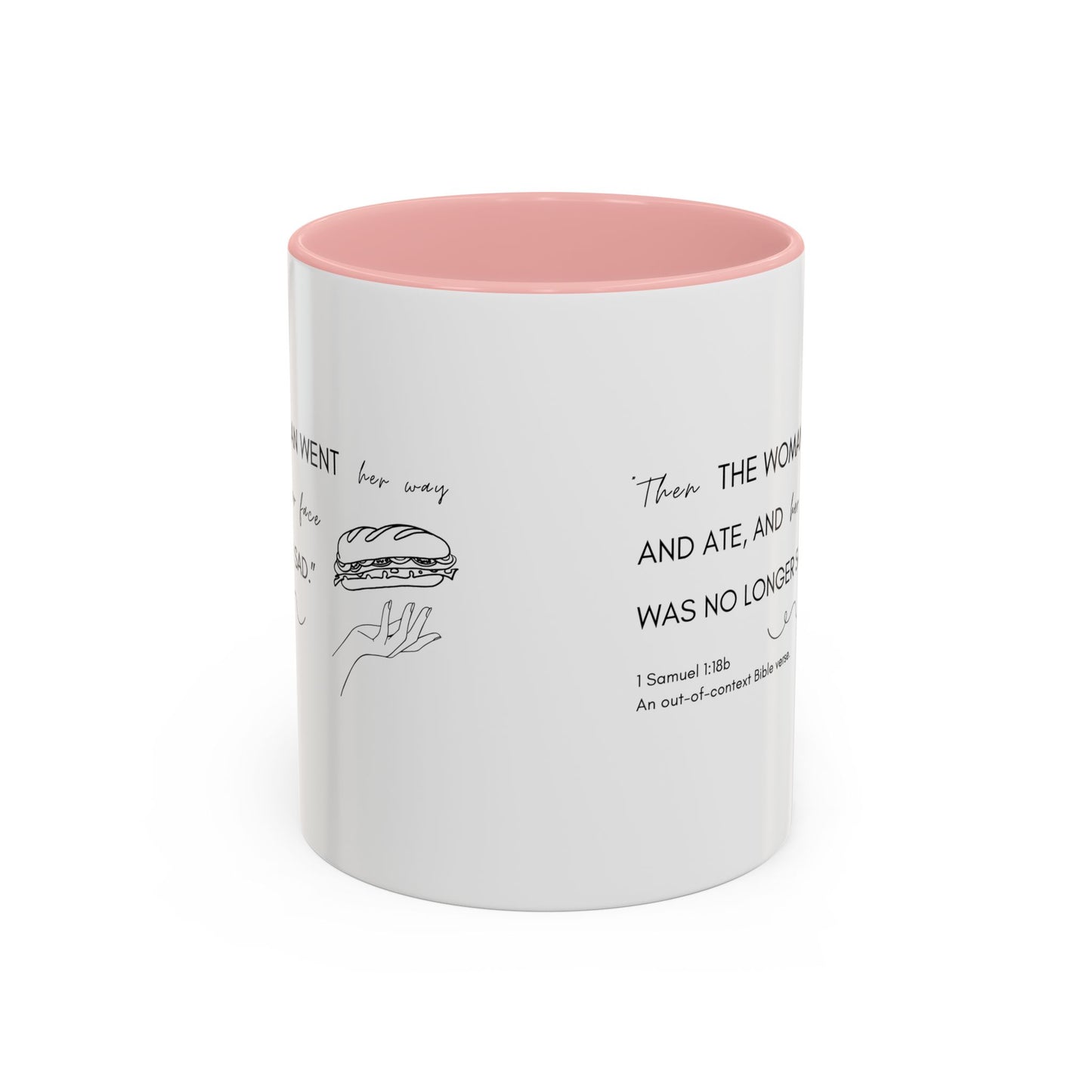 Funny Bible Verse "the woman went and ate," Accent Coffee Mug (11oz)