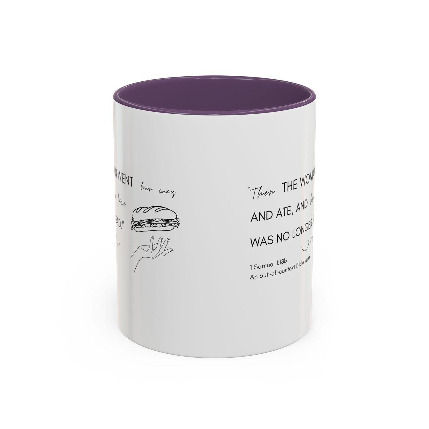 Funny Bible Verse "the woman went and ate," Accent Coffee Mug (11oz)