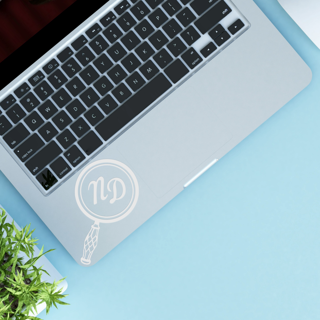 "Magnifying Glass" White Sticker | Mystery Lover Aesthetic Decal
