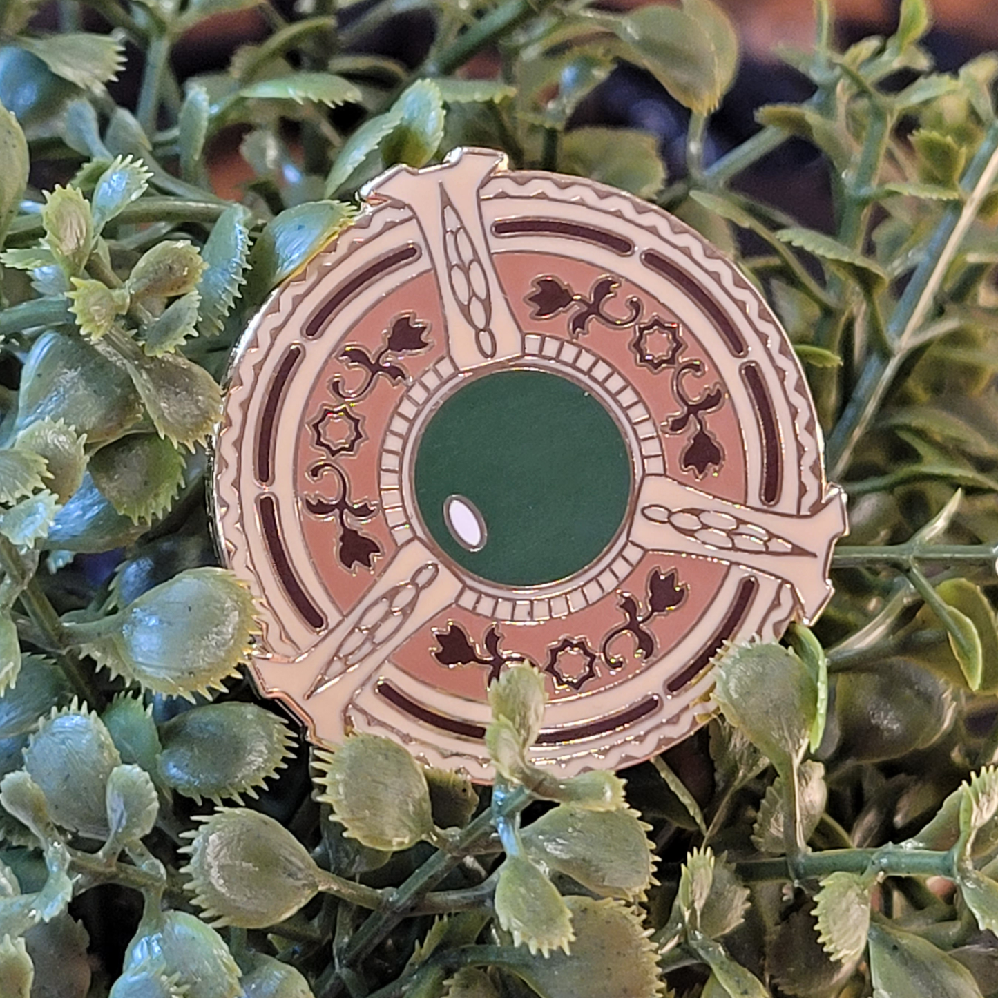 Emerald Medallion Collector's Pin in Hard Enamel