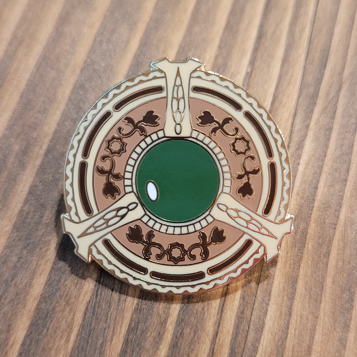 Emerald Medallion Collector's Pin in Hard Enamel