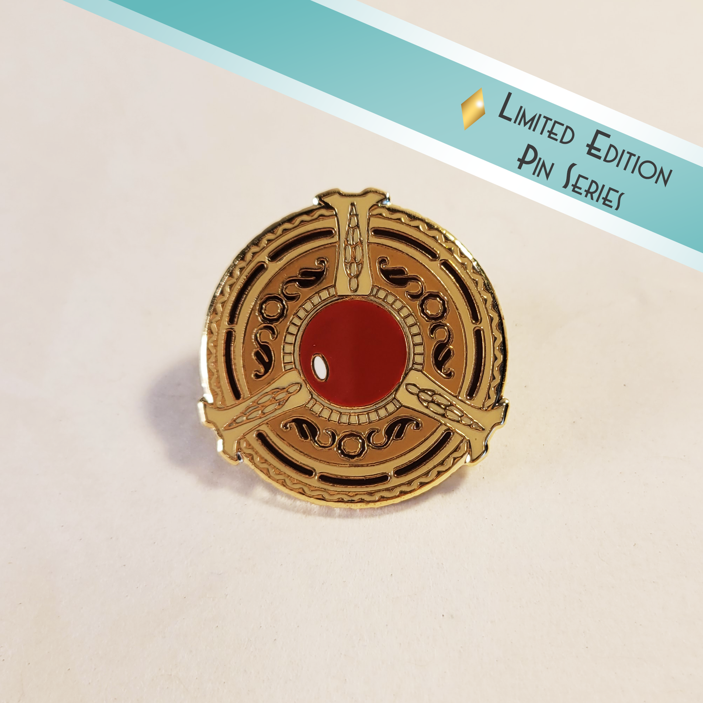 Ruby Medallion Collector's Pin in Hard Enamel