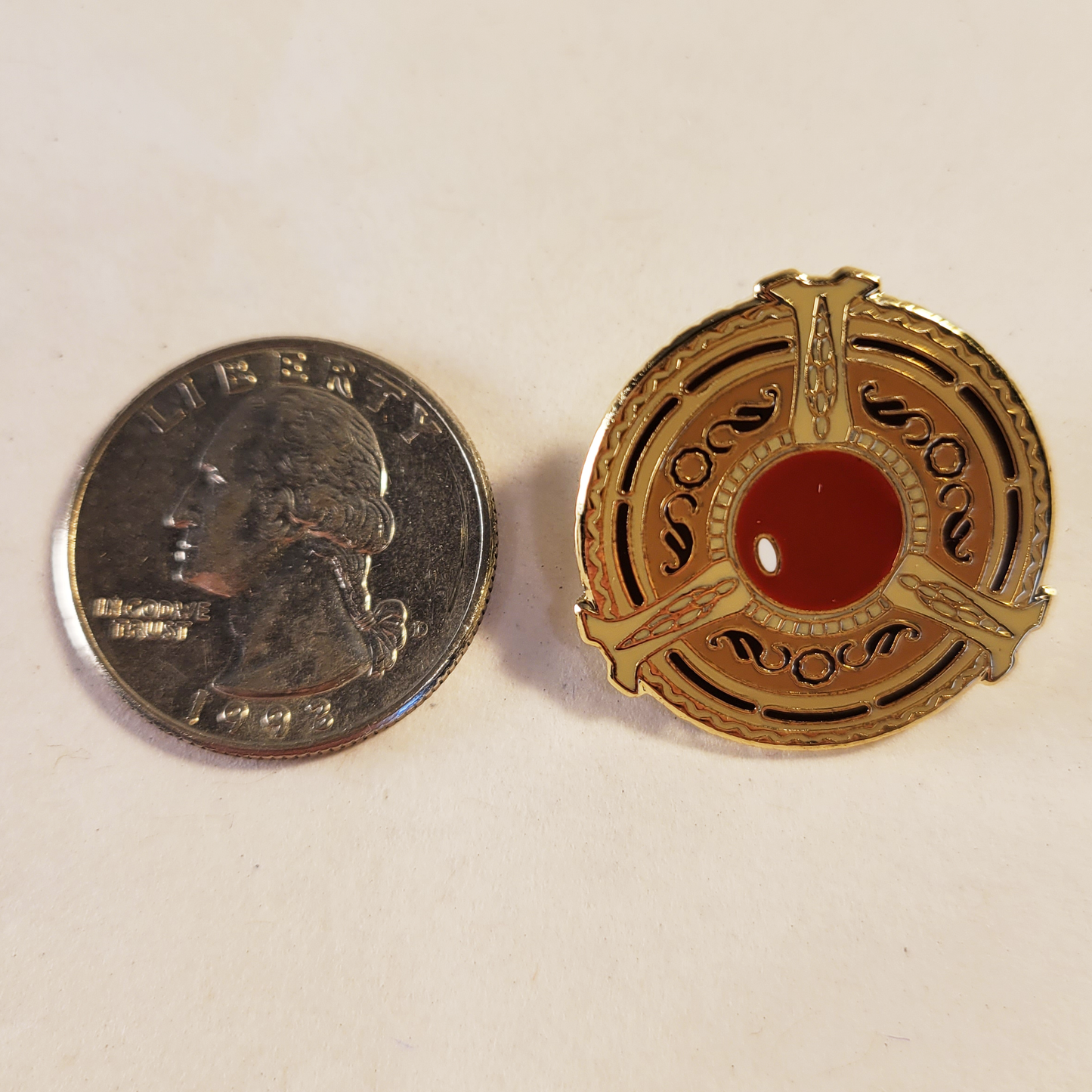 Ruby Medallion Collector's Pin in Hard Enamel