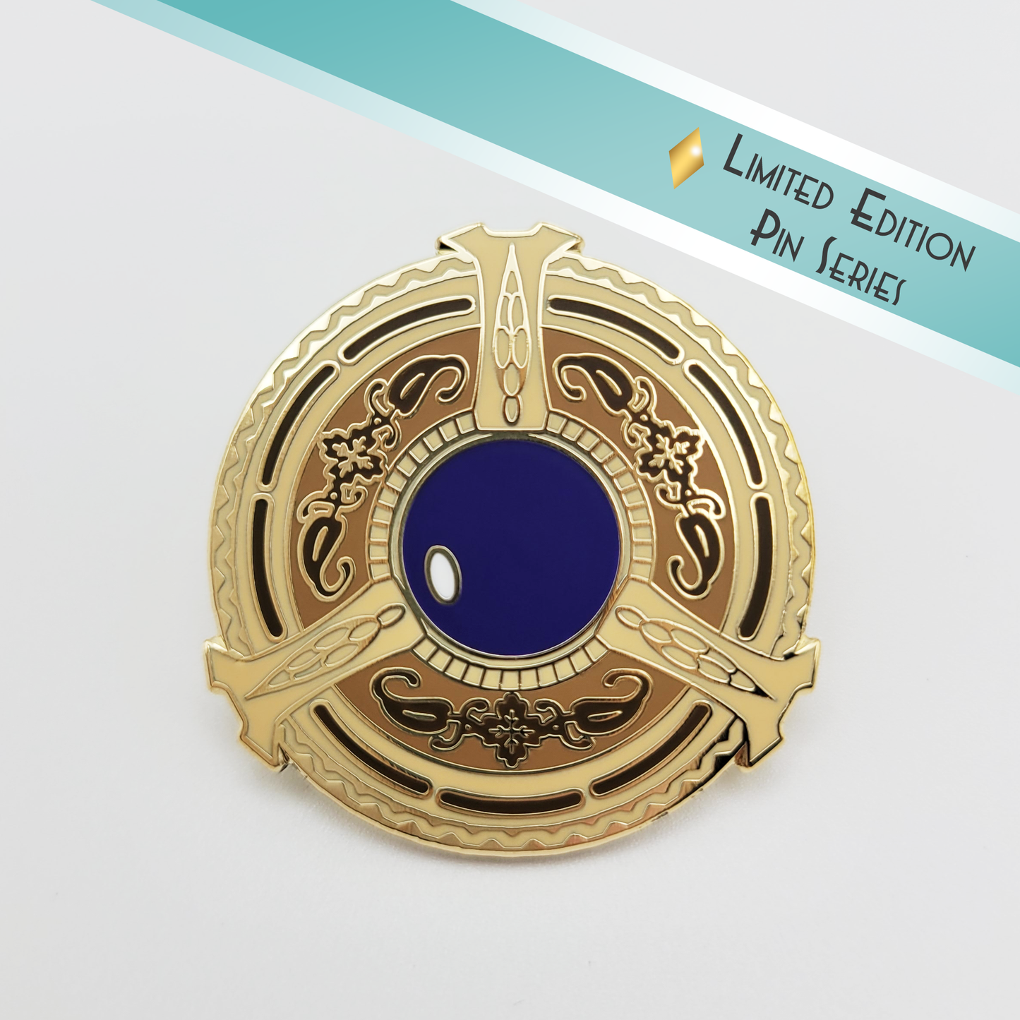 Sapphire Medallion Collector's Pin in Hard Enamel