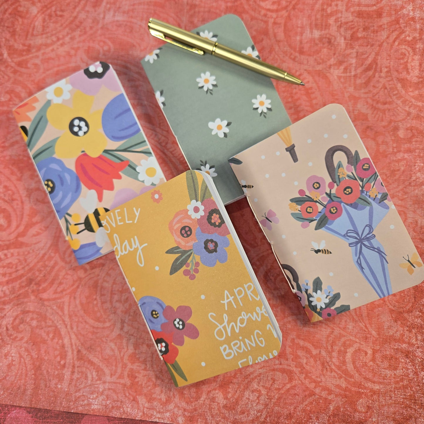 Pocket Notebooks - Mini 4 Pack with Pen