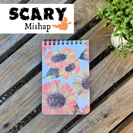 Scary Mishap: Spiral Notepad - Sunflowers