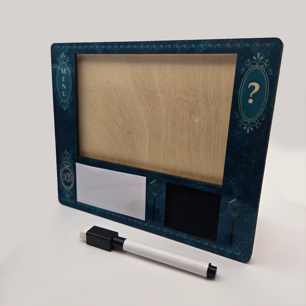 Teal Marble Game UI Wooden Picture Frame