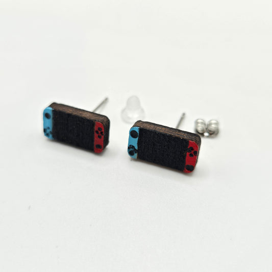 Switch Game Inspired Stud Earrings (painted wood)