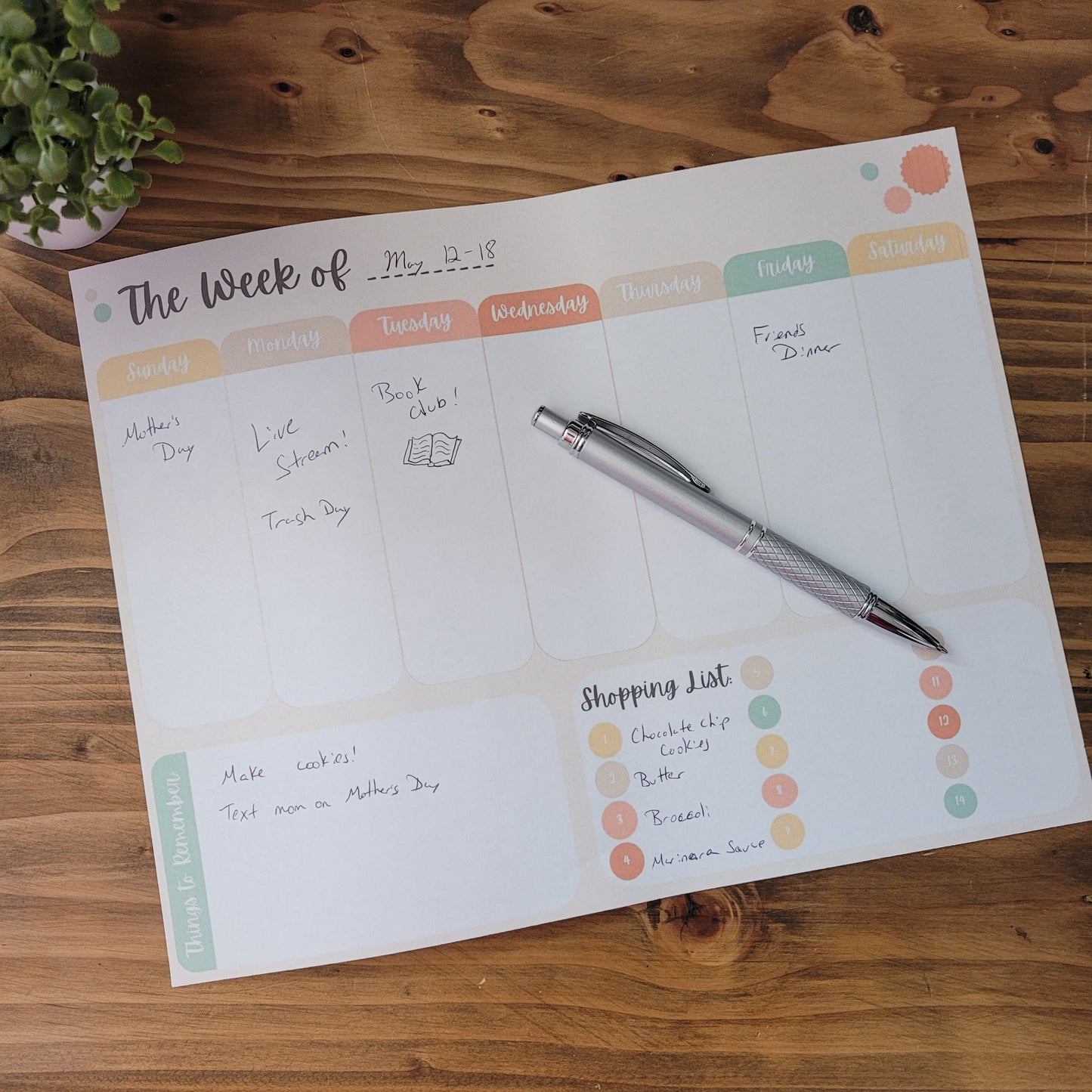 Planner Print Out - Friendly & Warm